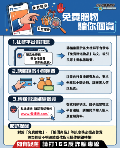 免費贈物 騙你個資
